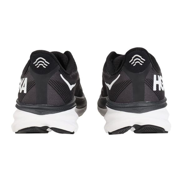 HOKA WOMEN'S CLIFTON 9 SNEAKER, BLACK/WHITE, 6.5 - Picture 5 of 6